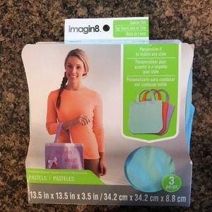 *BNWT* 3 Pack of Canvas Totes. Personalize it!